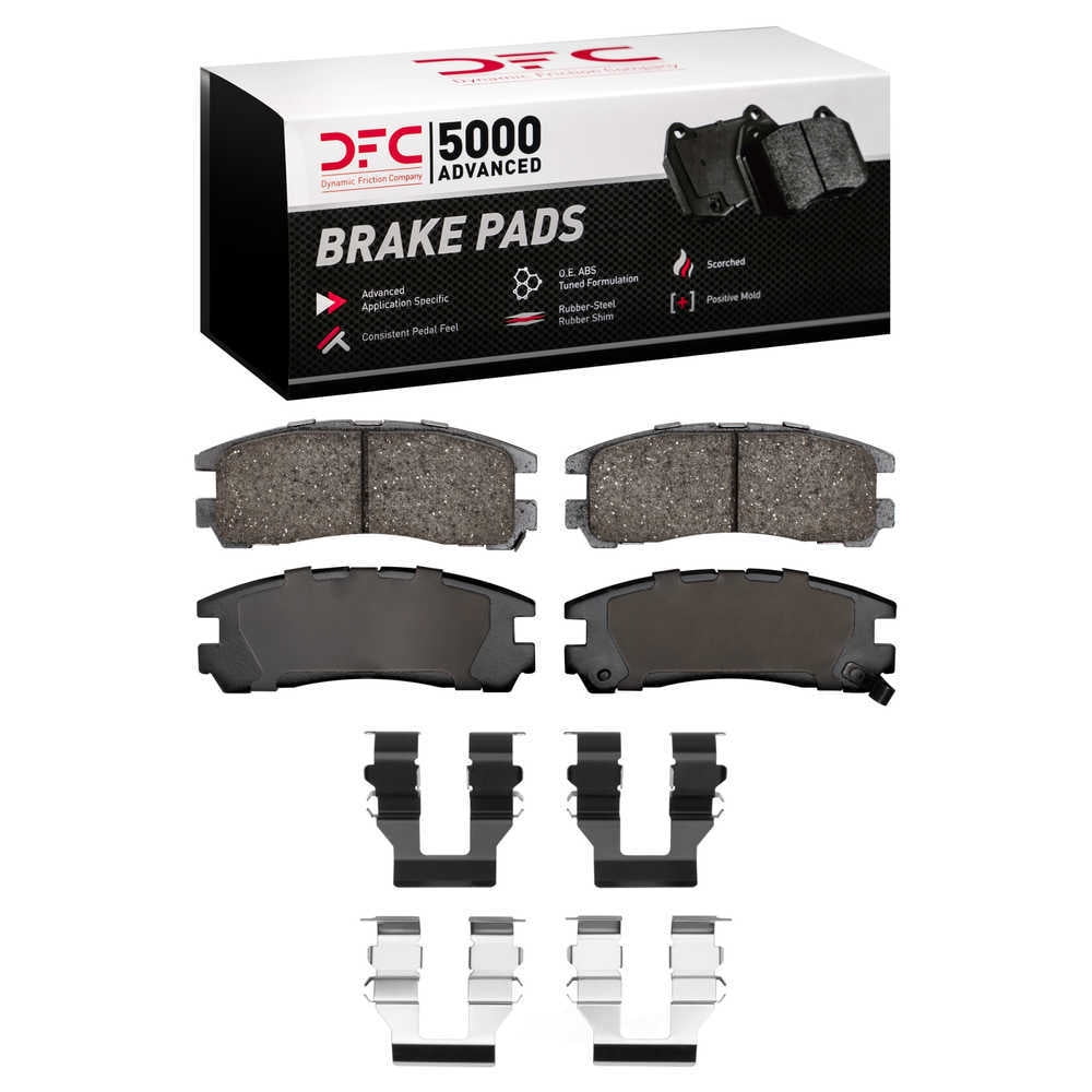 Dynamic Friction Company 1551-0383-01 DFC 5000 Advanced Brake Pads - Ceramic and Hardware Kit - OE