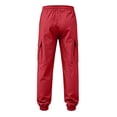 thumbnail image 7 of asjyhkr Boys Jogger Cargo Pants Athletic Gym Elastic Waist Casual Lightweight Kids Youth Daily School Wear Running Pants(12-13 Years,Red), 7 of 7
