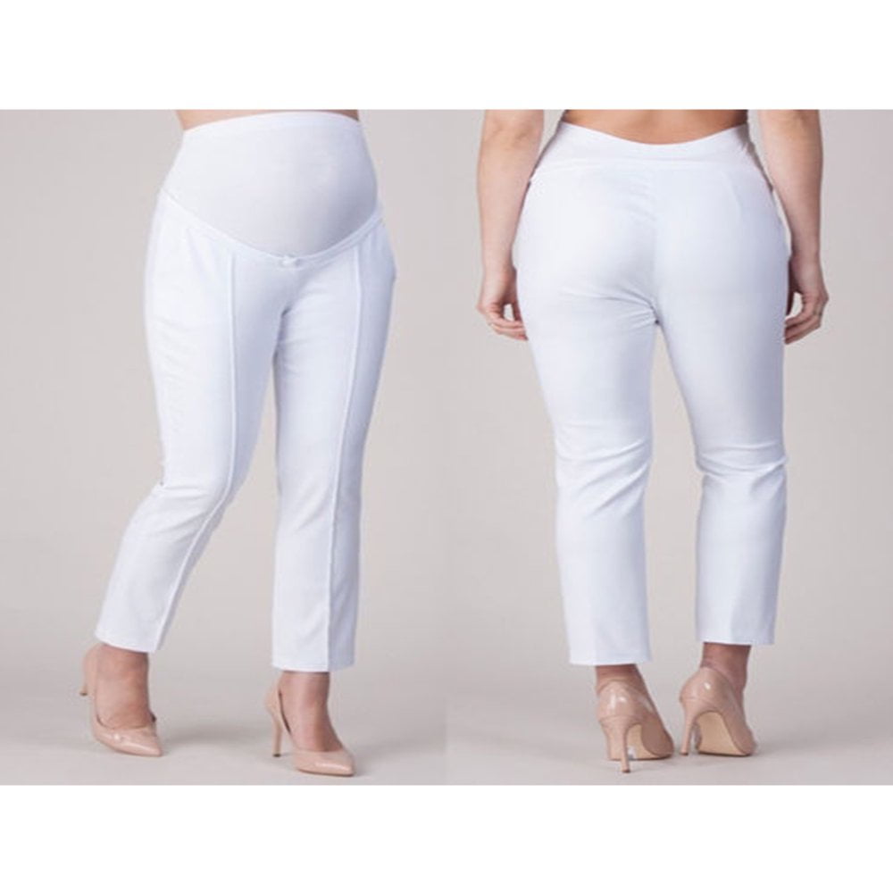 Indigo FEMME Pantalon Long De Maternité Boyfriend à Taille Haute Et Jambe Droite Avec Détails