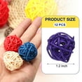 thumbnail image 2 of Uxcell 12 Pcs Wicker Rattan Balls 1.2 Inch Rattan Decorative Balls Vase Fillers for Wedding Party Centerpiece Bowls Home Decoration, Purple, 2 of 5