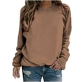 thumbnail image 1 of Sweat-shirts Décontractés à Col Rond à Manches Longues Coupe Ample Pull-Overs Doux Automne Vêtements de Mode, 1 of 5
