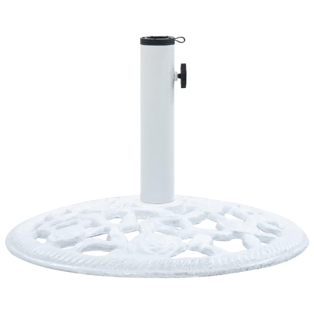 Base redonda para paraguas VidaXL, 12 kg, hierro fundido, color blanco, 48 x 33 cm