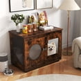 thumbnail image 4 of 32.5"x18.5"x23.5" 2-in-1 Dog Crate End Table - Rustic Brown Farmhouse Style 88lbs Capacity Indoor Decorative Pet Kennel, 4 of 10