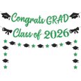 thumbnail image 1 of Yanonmyfd Black and Red Congrats Grad Banner,Class of 2026 Banner and Graduation Caps Garland,Glitter Red Graduation Decorations Banner,Pre-Strung Graduation Banner for Graduation Decorations 2026, 1 of 18