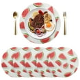 thumbnail image 5 of Ryvnso Watermelons Round Plate Mats Dining Table Placemat Set of 4 for Holiday Decoration, 5 of 7