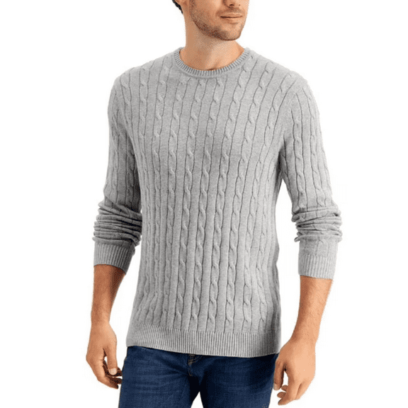 Club Room Mens Big & Tall Cable Knit Crewneck Sweater