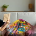 thumbnail image 3 of Birthday Soft Flannel Fleece Throw Blanket, Colorful Fun Graphic Lettering with Stars Dots Daisies on a Blurred Background, Cozy Plush for Indoor and Outdoor Use, 50" x 70", Multicolor, by Ambesonne, 3 of 5
