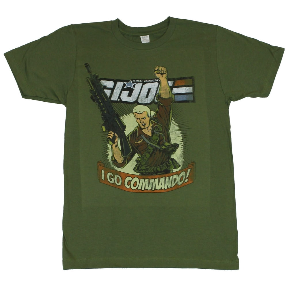 G.I. Joe GI Joe Mens TShirt Duke I Go Commando on Military Green