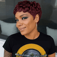 thumbnail image 3 of Short Pixie Cut Wig Human Hair Burgundy Color Glueless Pixie Cut Wigs Layered Curly Wavy Full Machine Made Wigs With Bangs for Daily Use, 3 of 6