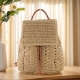 thumbnail image 4 of SPEKSEE Straw Beach Drawstring Backpack Women Shoulders Bucket Bag for Summer, 4 of 9