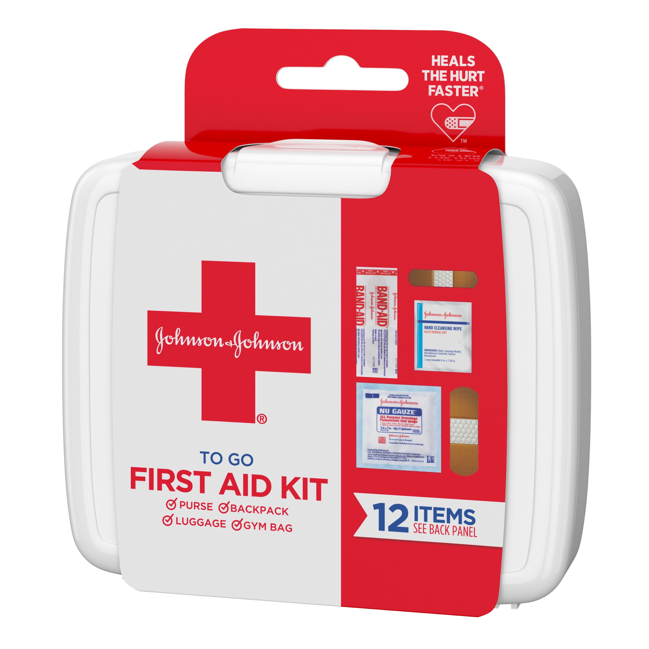 Johnson & Johnson First Aid To Go Portable Mini Travel Kit, 12