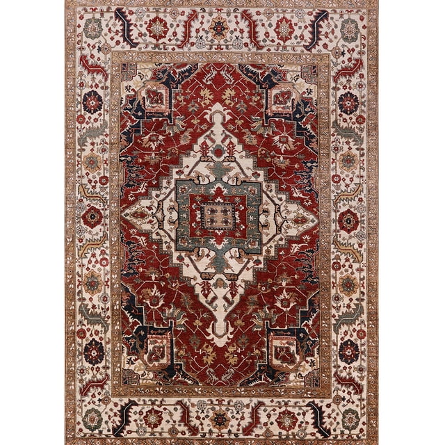 Ahgly Company Tapis d'Intérieur Rectangle Milieu du Siècle Moderne Safran Rouge Zone Orientale, 2' x 3'