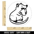 thumbnail image 2 of Happy Rat Eating Cheese Rubber Stamp for Scrapbooking Crafting Stamping - Small 3/4 Inch, 2 of 7