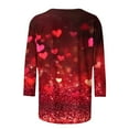 thumbnail image 4 of Jsaierl Valentine Shirts for Women Plus Size Cute Love Heart Print Tops 3/4 Sleeve Dressy Casual Blouse Crewneck Tshirts Romantic Gifts for Her, 4 of 5