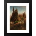 thumbnail image 2 of Oswald Achenbach 18x24 Black Modern Framed Museum Art Print Titled - View from High in the Gardens of Villa Torlonia, Frascati, Rome (1881), 2 of 5