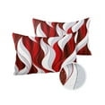 thumbnail image 2 of Abstract Geometric Wave Stripes Outdoor Pillow Covers Set of 2,Decorative Waterproof Throw Pillow Case,Burgundy Red White Gradient Cotton Linen Soft Cozy Cushion Pillowcases, 2 of 7