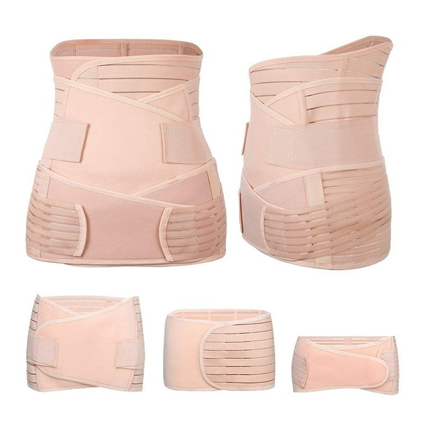 3 in 1 Postpartum Belly Band Post C Section Support Recovery Wrap Fajas  Postparto Abdominal Binder Girdles for After Giving Birth (One Size,  Z-Beige)