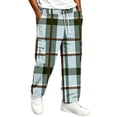 thumbnail image 2 of HAJWOH Mens Sweatpants Baggy Wide Leg Plaid Checkered Jogger Pants Men for Daily wear, 2 of 5