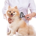 thumbnail image 4 of Double Sided Pet Undercoat Dematting Rake, Long Haired Dog Cat Matted Fur Remover Comb, Ergonomic Non-slip Handle Pet Grooming Tool, Pet Knot Tangled Hair Deshedding Brush, 4 of 5