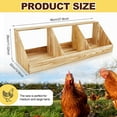 1 Sets Chicken Nesting Boxes, 3 Compartment Wood Chicken Laying Boxes