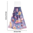 thumbnail image 2 of Haosy 2 Pack Kitchen Wash Cloths with Hanging Loops Absorbent Absorbent Quick Drying Hand Towels, Dessert Planet Spaceship, 2 of 7