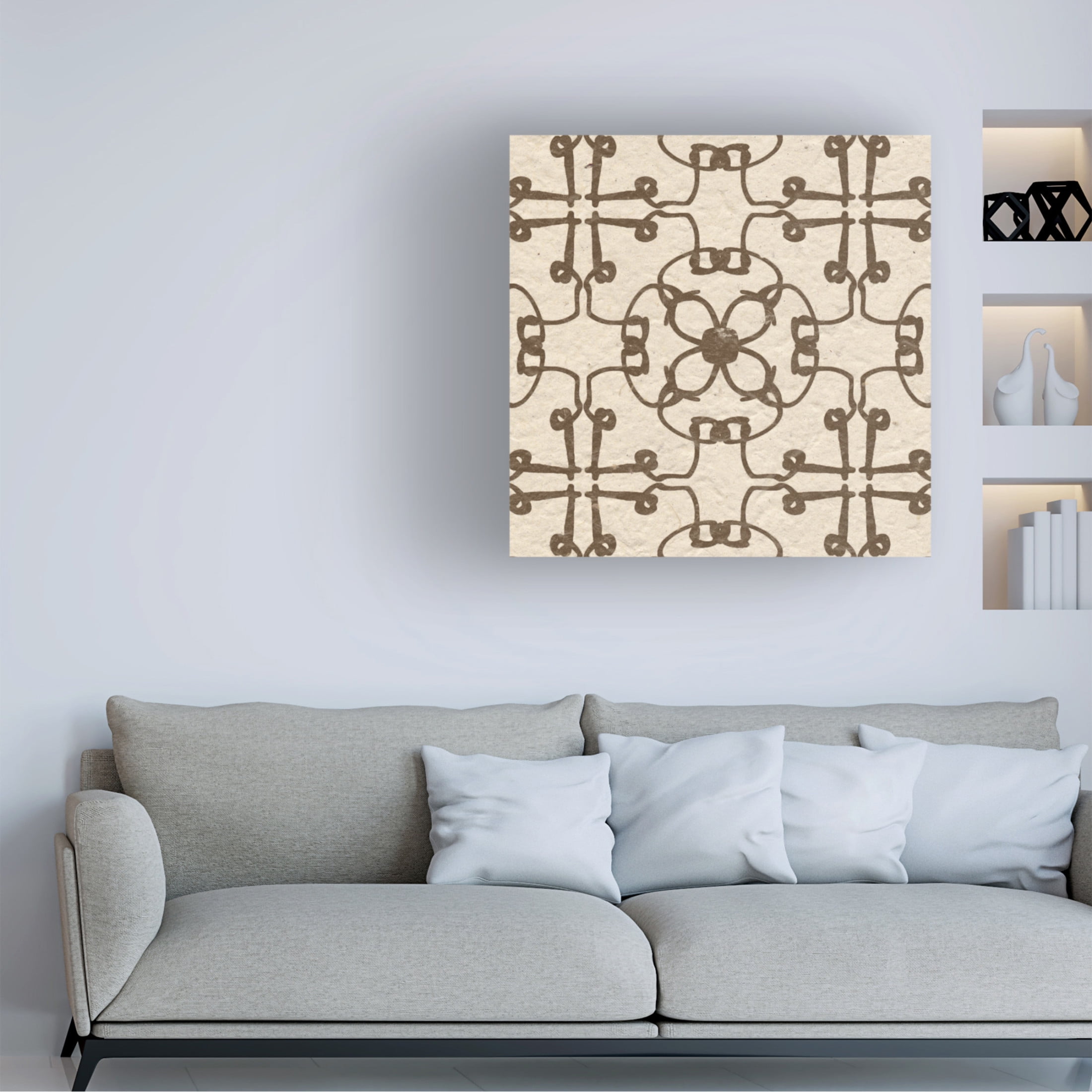 Trademark Fine Art Alonzo Saunders Motif on Cream V Canvas Wall Art