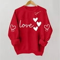 thumbnail image 5 of Qepwscx Womens Shirts Long Sleeve Red Valentine'S Day Crewneck Sweatshirt Love Heart Printed Ladies Blouses Tops For Women Trendy Pullover Sweatshirt Graphic Tops & T-Shirtsholiday Party Tees Tops, 5 of 7