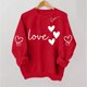 thumbnail image 5 of Xuyuer Valentines Day Shirts Women Valentine Crewneck Sweatshirts Love Heart Sweatshirt Valentine's Long Sleeve Tops Printed Sweatshirt Casual Loose Vintage Graphic Pullover Tops, 5 of 7