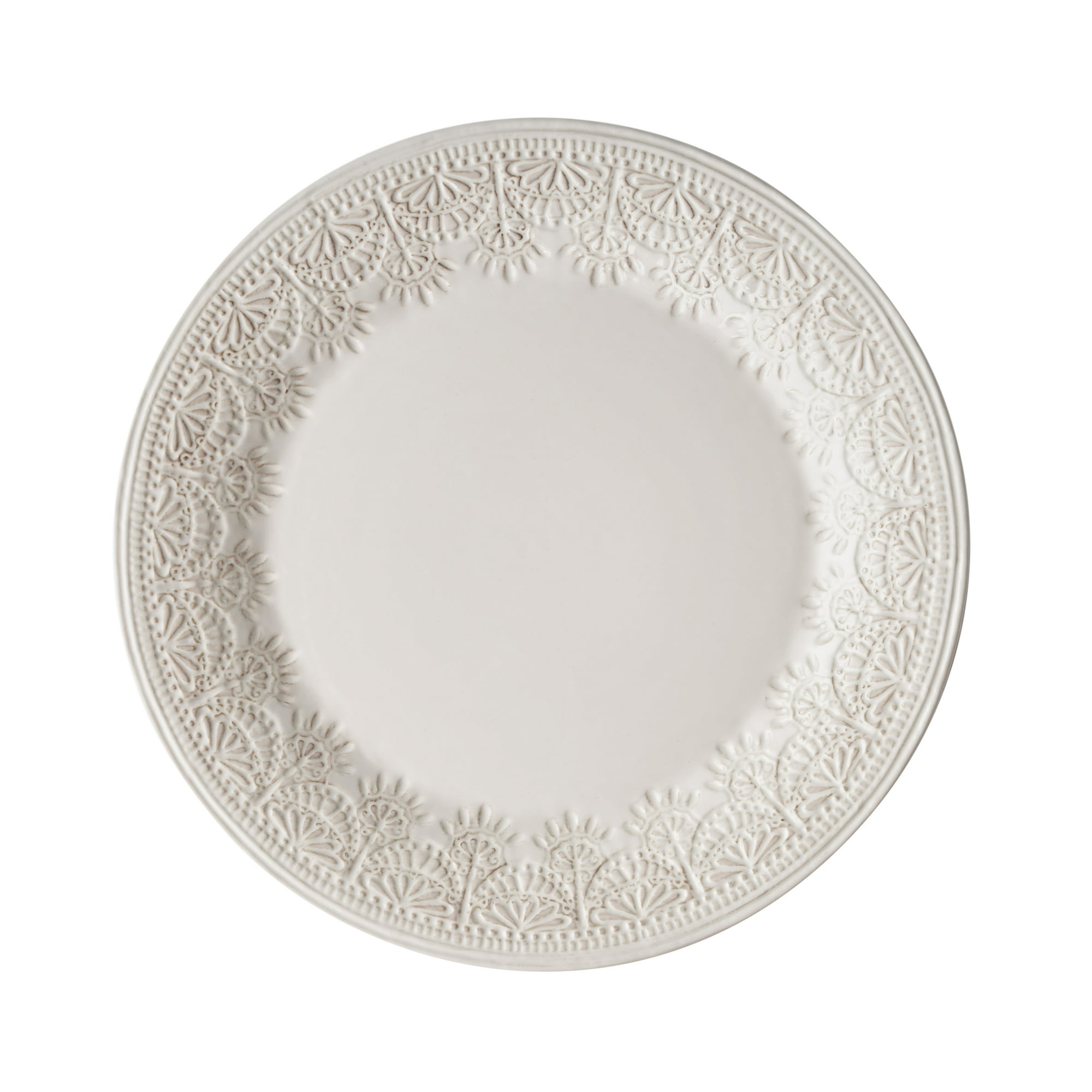 The Pioneer Woman Vintage Lace 12-Piece Ceramic Dinnerware Set, Linen