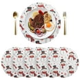 thumbnail image 5 of Ryvnso Snowman on White Round Plate Mats Dining Table Placemat Set of 4 for Holiday Decoration, 5 of 7