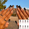 thumbnail image 1 of 24pcs Coffin False Nails Full Cover French Ballerina Fake Nails Press On Nails, 1 of 3