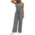 thumbnail image 4 of UVN Jumpsuits for women Summer Casual Romper Sleeveless Wide Leg Long Pants Outfits Dressy Woman Clothes, 4 of 9