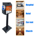 thumbnail image 3 of Suggestion Box with Stand, Floor Standing Offering Box, Metal Locking Ballot Collection Safe Box for Voting, Charity, Donation, Church, Election, Hospital Feedback, and Car Rental Key Return, Black, 3 of 11
