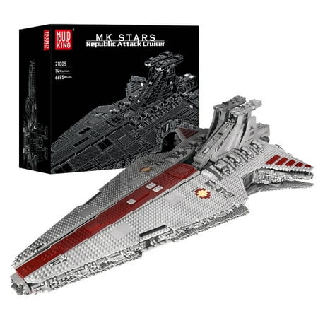 Mould King 21005 Star Plan Toys The MOC-0694 Republic Attack Cruiser Star Destroyer Model Building Block Kids Christmas Gifts