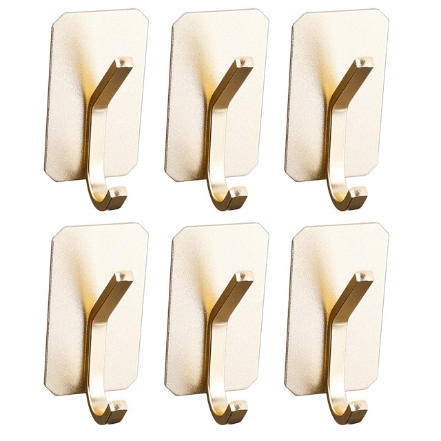 Ganchos adhesivos, ganchos de pared para colgar abrigos, sombreros, toallas, batas, llaves, ropa, gancho de armario para el hogar, cocina, baño, oficina (paquete de 6)
