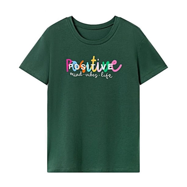 Camiseta para mujer Camiseta básica Ropa deportiva Camiseta con cuello redondo para senderismo en la playa L