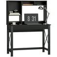 thumbnail image 1 of HOMCOM Computer Desk with Storage, Study Table with Hutch, Shelves, Black, 1 of 10