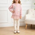 thumbnail image 2 of yboeqw Toddler Little Girl 2Pcs Outfit Set Cartoon Embroidery Long‑Sleeve Sweatshirt with Tulle Skirt Hem and Leggings Cute Princess Fall Casual Clothing,Size 2-3 Years, 2 of 9