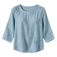 thumbnail image 5 of jjayotai Cotton Linen Tops for Women Crew Neck Loose Fit Long Sleeve Shirts Casual Fall Blouses Work Weekend Travel, 5 of 6