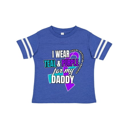 

Inktastic Suicide Prevention I Wear Teal and Purple for My Daddy Gift Toddler Boy or Toddler Girl T-Shirt