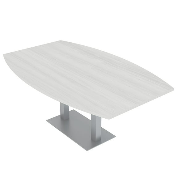 6 Person Boat Conference Table with Metal Base Data And Electric Unit