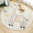 thumbnail image 2 of 36-Inch Round Non-Slip Animal Print Rug for Living Room, Bedroom, Nursery Coffee Table Mat Soft Faux Fur Floor Decor, 2 of 5
