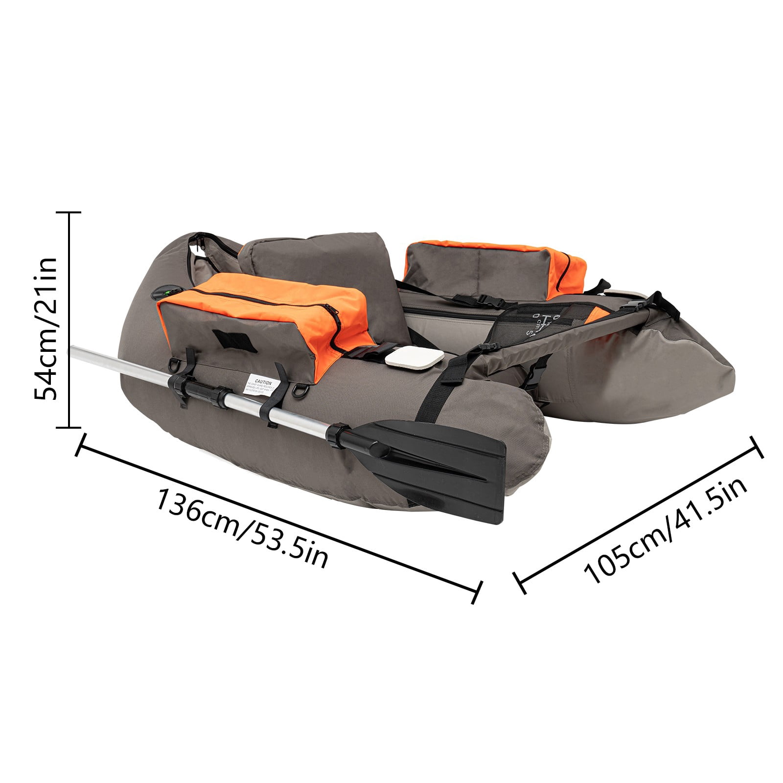 ToppiJoy Portable Boat Raft, Inflatable Touring Kayak for Adults, Sport Tender Fishing Dinghy Boat with Panels Paddles and Air Pump(Gray)