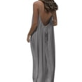 thumbnail image 5 of DeHolifer Backless Cami Dresses for Women Summer Vacation Dress Casual Sleeveless Maxi Dress Long Sundress with Back Tie Gray 3XL, 5 of 8