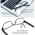 thumbnail image 3 of 3 Pack Reading Glasses for Men Blue Light Blocking Square Frame Computer Readers Anti Eyestrain, 3 of 8