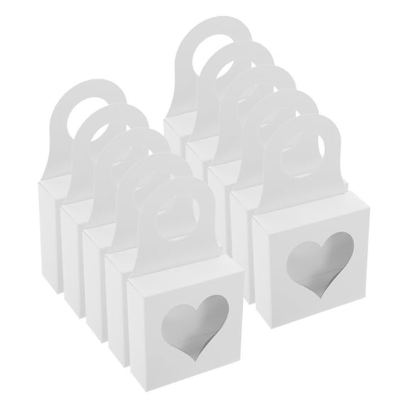 WASHWEPE Hollow Wedding Candy Box present Boxes White PVC 25pcs