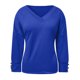 thumbnail image 3 of Gibobby Sudadera Mujer Moda Sudadera Casual de mujeres Solidal Color Blose V cuello largo manga de manga Top (Azul, S), 3 of 5