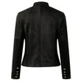 thumbnail image 6 of YDFCWXW Faux Leather Suede Jacket for Women, Long Sleeve Business Casual Blazer Coat, Fall Winter 2025 Fashion Outerwear (Black, L), 6 of 8