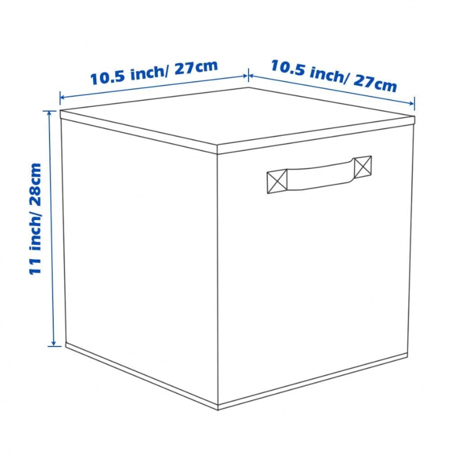 NTGFU 6 Pack Mint Blue Collapsible Cube Storage Bins, Fabric Storage Cubes Basket Organizer Bins with Handles for Closet(10.5" X 10.5")