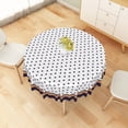 thumbnail image 3 of MIZHONA White Round Tablecloth,Minimalist Table Cloth for Round Table,Kitchen Party Outdoor Decor，72", 3 of 5